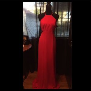 Vera wang red floor length gown